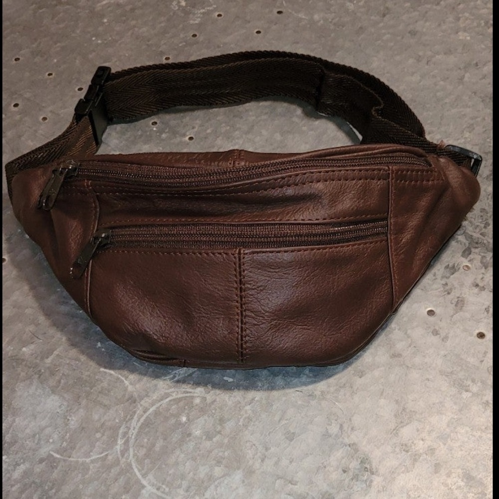 Genuine Leather Fanny Pack Brown